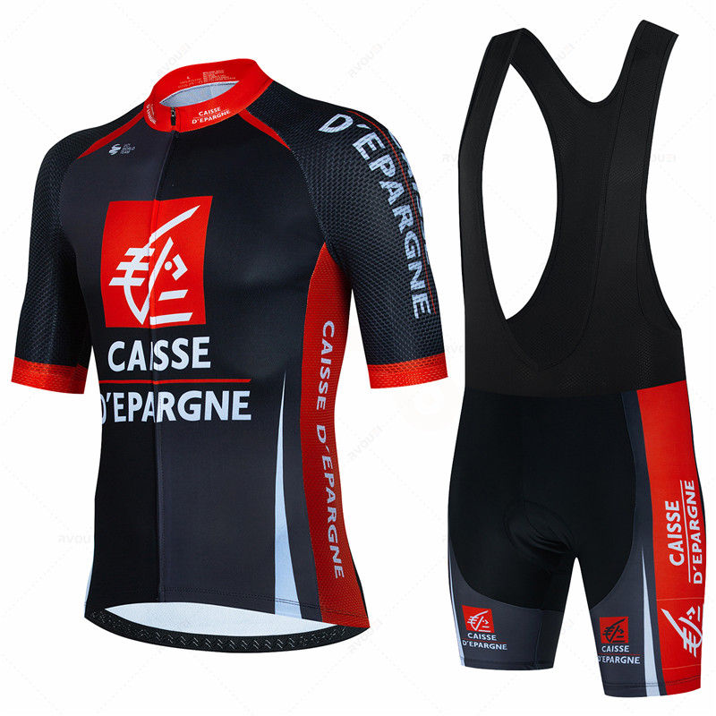 Cycling Gear Outfit - Caisse D'Épargne طقم جيرسي لركوب الدراجات